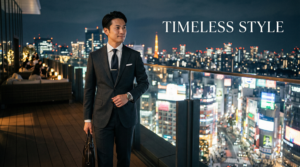 渋谷・新宿でスーツレンタルを探す方向けの高級感ある男性スーツビジュアルイメージ